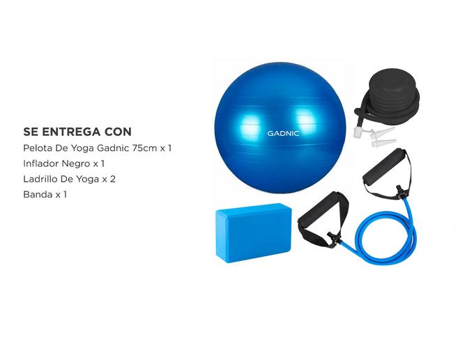Kit Pelota Yoga 75cm + Ladrillos + Banda  - 5