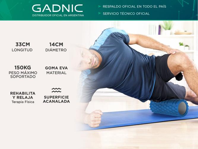 Rolo Pilates Yoga Gadnic Foam Roller Masajeador Texturado 33cm Hasta 150kg - 1