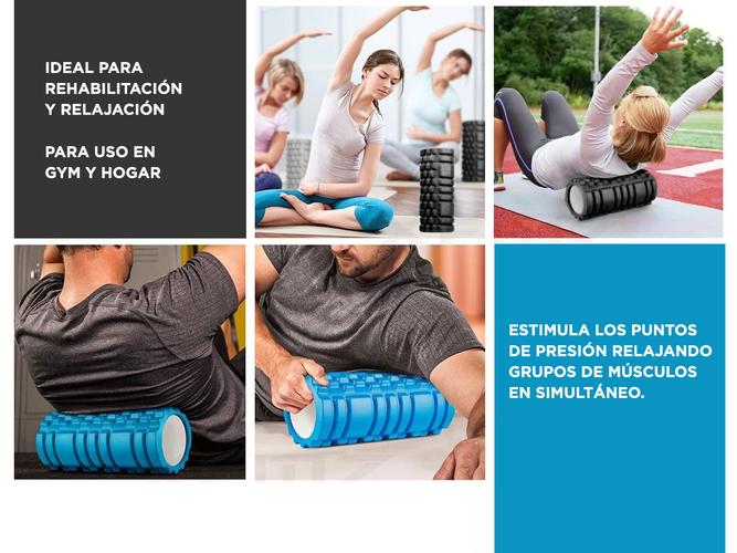 Rolo Pilates Yoga Gadnic Foam Roller Masajeador Texturado 33cm Hasta 150kg - 3