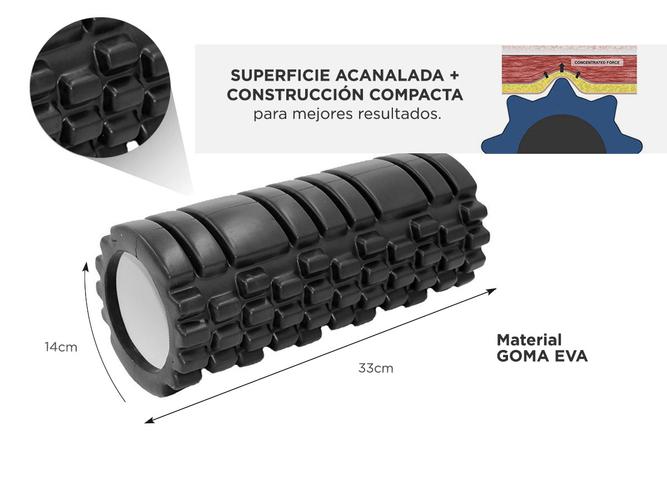 Rolo Pilates Yoga Gadnic Foam Roller Masajeador Texturado 33cm Hasta 150kg - 4
