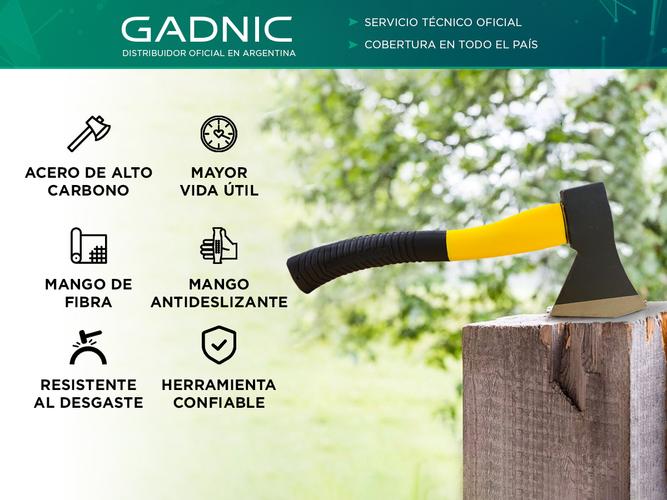 Hacha con Mango de Fibra Gadnic Acero de Alto Carbono - 1