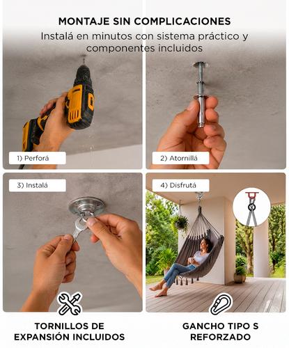 Hamaca Paraguaya Gadnic Silla Colgante Reforzada - 2