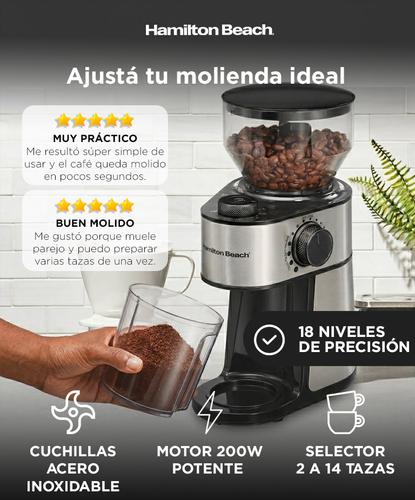 Molinillo De Café Eléctrico Hamilton Beach 80385 Acero Inoxidable 200W  - 1