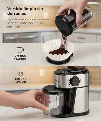 Molinillo De Café Eléctrico Hamilton Beach 80385 Acero Inoxidable 200W  - 3