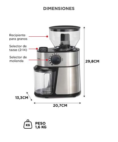 Molinillo De Café Eléctrico Hamilton Beach 80385 Acero Inoxidable 200W  - 5