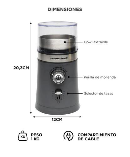 Molinillo De Café Electrico Hamilton Beach 80396C Automático 14 Tazas 5 Niveles  - 5