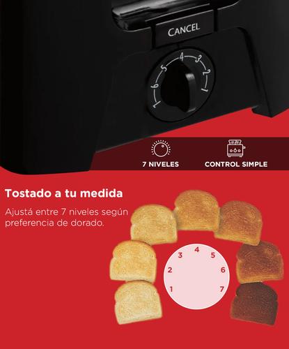 Tostadora Hamilton Beach 22614VAR Acero Inoxidable 2 rodajas 750W 7 niveles - 3