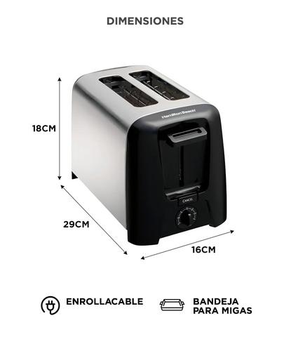 Tostadora Hamilton Beach 22614VAR Acero Inoxidable 2 rodajas 750W 7 niveles - 5