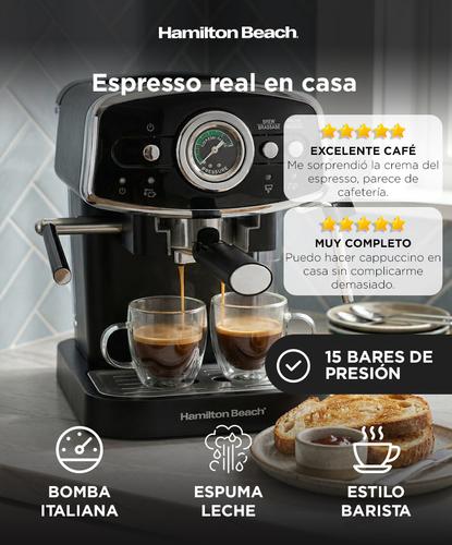 Cafetera Retro Espresso Hamilton Beach 40730AR 15 bar Espumador - 1