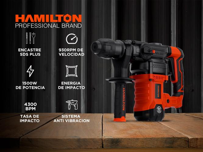 Rotomartillo Hamilton 1500w 75j Sds Plus Accesorios HRM005  - 1