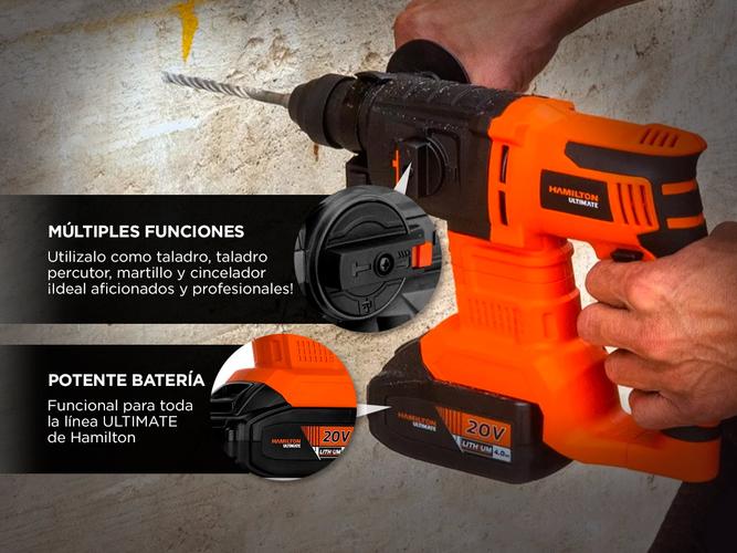 Rotomartillo Inalambrico Bateria Hamilton 2 Joules 20v Ult130 - 2
