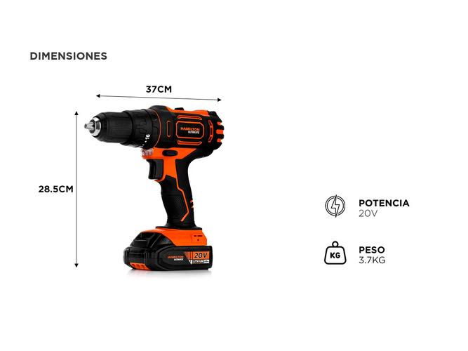 Taladro Atornillador Inalambrico Hamilton Ultimate Led 20v - 4