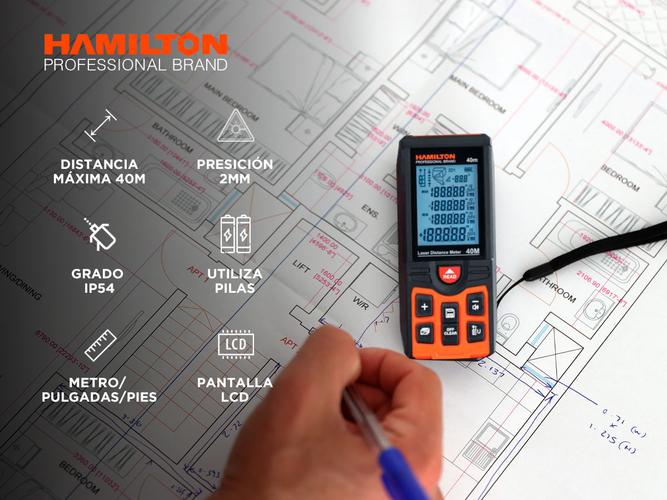 Medidor de Distancia Laser Hamilton 40 Metros 2mm MD40 - 1