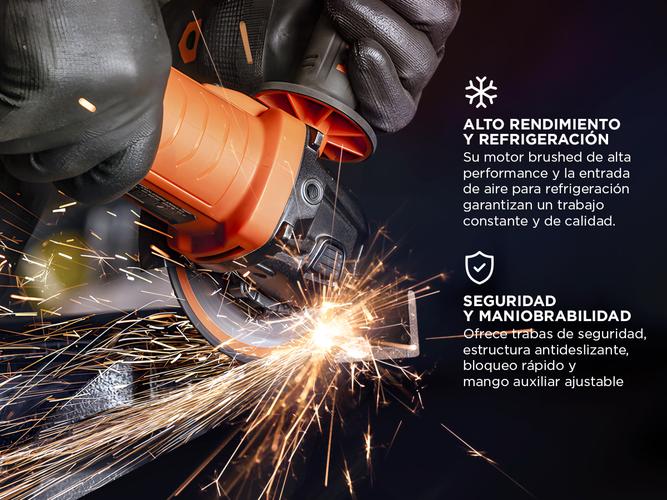 Amoladora Electrica Angular Hamilton 115mm 850w 12000rpm Mango - 2