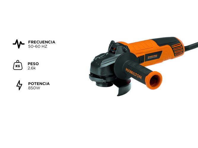 Amoladora Electrica Angular Hamilton 115mm 850w 12000rpm Mango - 4