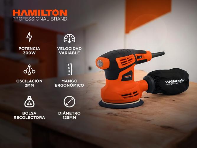 Lijadora Orbital Hamilton 300w 13000rpm Vel Variable  - 1