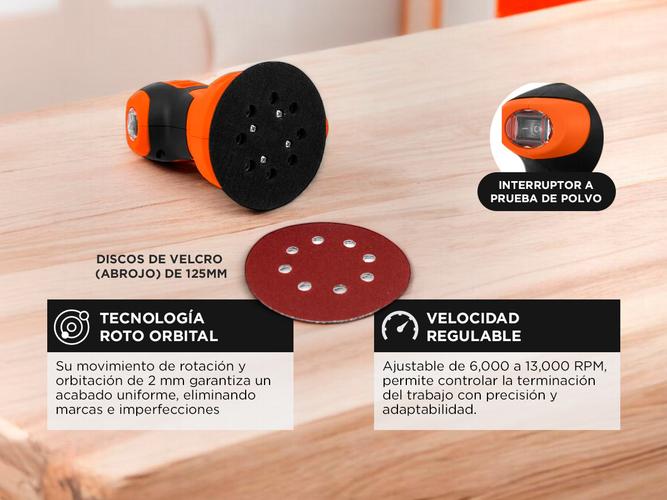 Lijadora Orbital Hamilton 300w 13000rpm Vel Variable  - 3