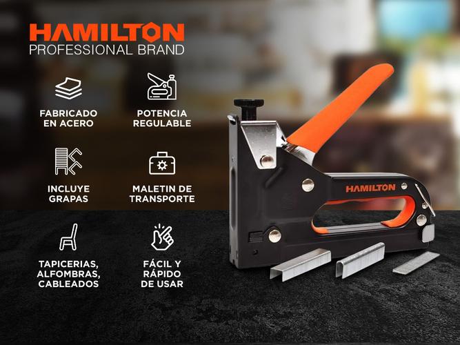 Engrampadora Clavadora Profesional Hamilton Maletin Grapas 3 en 1 - 1