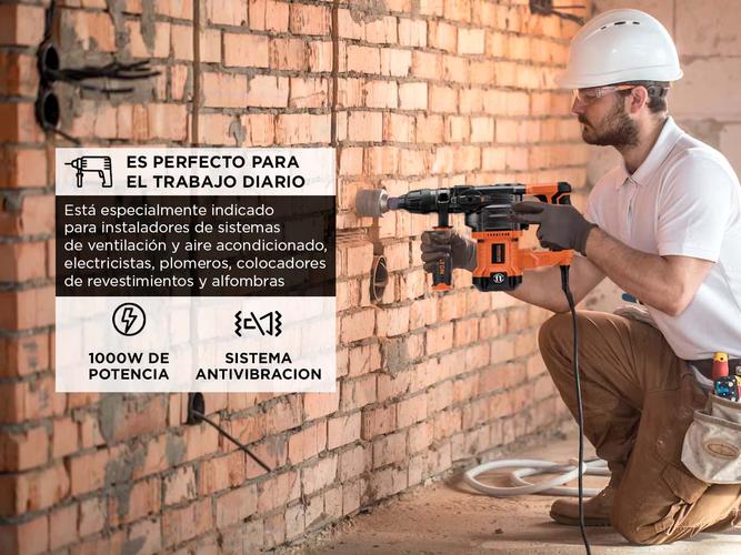 Rotomartillo Rotopercutor Electrico Hamilton Sds Plus 1000w 4j  Maletin Accesorios - 2