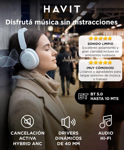 Auriculares Inalámbricos Havit Over Ear Hybrid Plegable con Cancelación De Ruido - 1