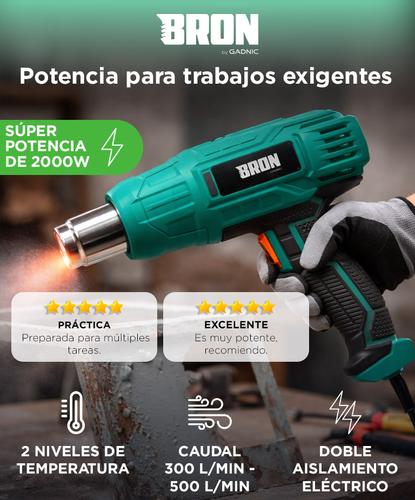 Pistola de Calor Bron By Gadnic GH2000 Potente 2000W Boquillas Intercambiables Seguridad Eléctrica - 1