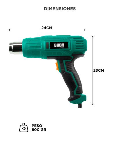 Pistola de Calor Bron By Gadnic GH2000 Potente 2000W Boquillas Intercambiables Seguridad Eléctrica - 5