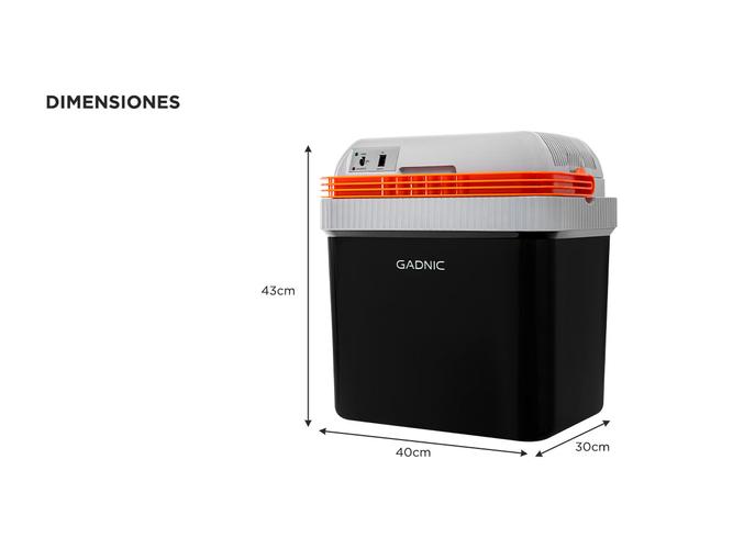 Heladera Portátil Gadnic H800 Eléctrica 12v 24Lts Conserva Frío y Calor - 5