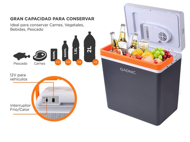 Heladera Portátil Gadnic H700 Eléctrica 12v 20Lts Conserva Frío y Calor - 3
