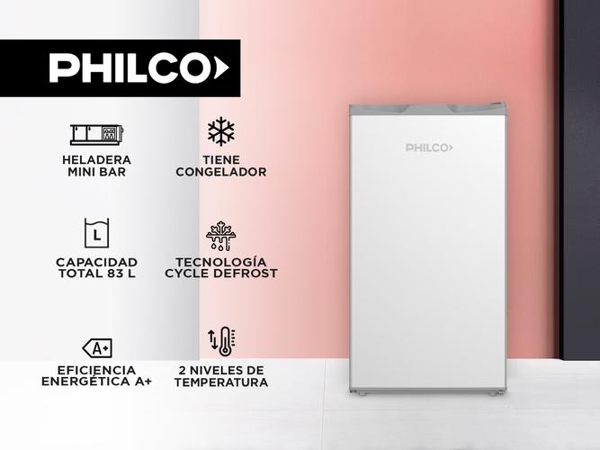 Heladera Philco Bajo Mesada MiniBar PHBM093P 90 Litros Plata - 1