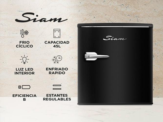 Heladera Bajo Mesada Siam Retro Vintage 45 Litros Negra 91HSI-BM50NR  - 1