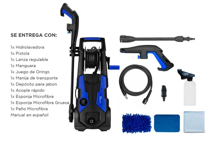 Hidrolavadora Gadnic KP2000 Alta Presión Gadnic 1400w 120 Bar Con Ruedas y Carretel  - 5
