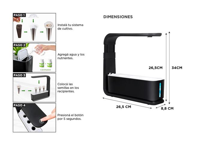 Jardin Interior Hidropónico Gadnic Automático con Luz LED - 3