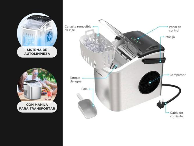 Máquina de Hielo Gadnic Acero Inoxidable con Canasto y Pala Usado - 3