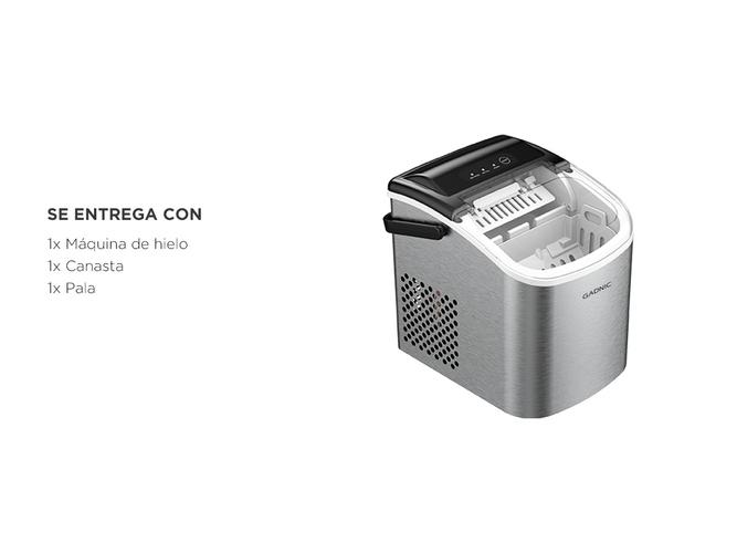 Máquina de Hielo Gadnic Acero Inoxidable con Canasto y Pala - 5
