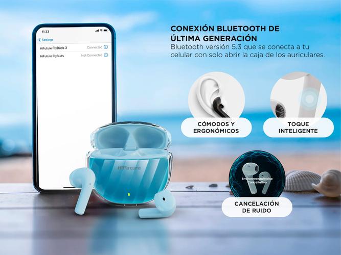 Auriculares Bluetooth HiFuture FlyBuds3 Inalámbricos - 2