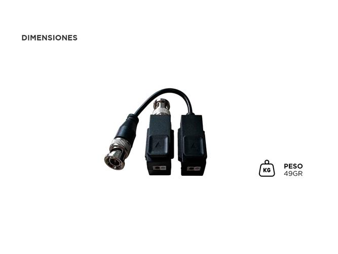 Balun Par Video Hikvision Tranmisor de Video FULL HD CCTV - 3