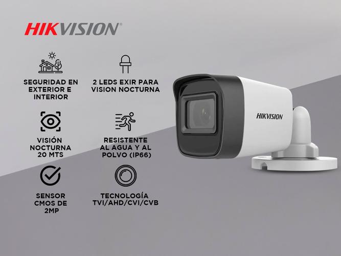 Cámara de seguridad Bullet Hikvision DS-2CE16D0T-EXIF 1080p Interior Exterior CMOS de 2MP - 1