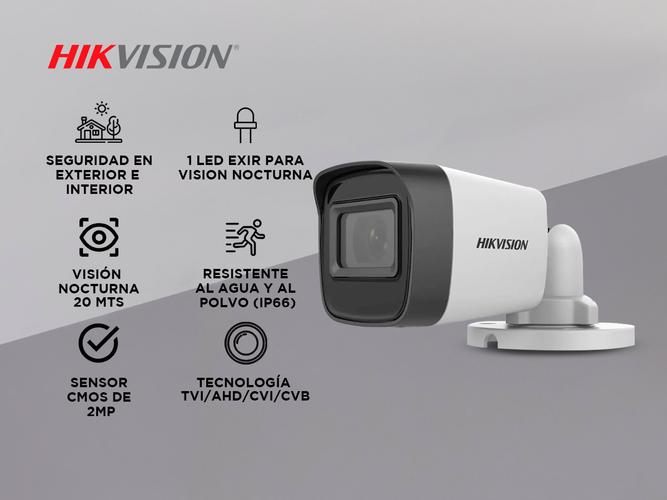 Cámara de seguridad Bullet Hikvision DS-2CE16D0T-EXIPF 2MP Interior Exterior IP67  - 1