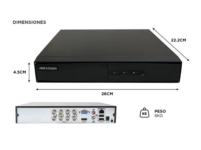 Grabadora DVR Hikvision 8 Canales DS-7208HGHI-M 720p - 5