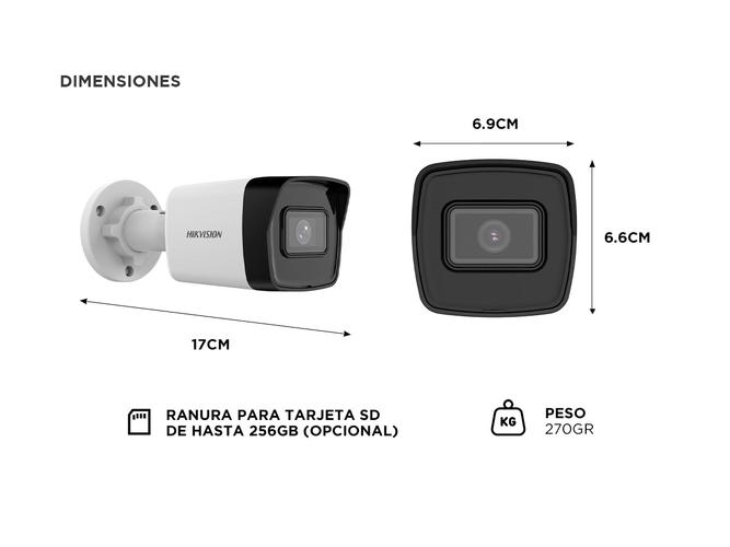 Cámara Bullet Hikvision Red Fija 4 MP MD 2.0 - 5