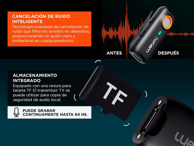 Micrófono Inalámbrico Mic-01 Hohem Cancelación de Ruido - 2