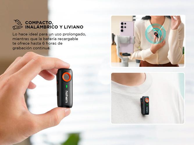 Micrófono Inalámbrico Hohem Lavalier MIC-01 Para Smartphone - 3
