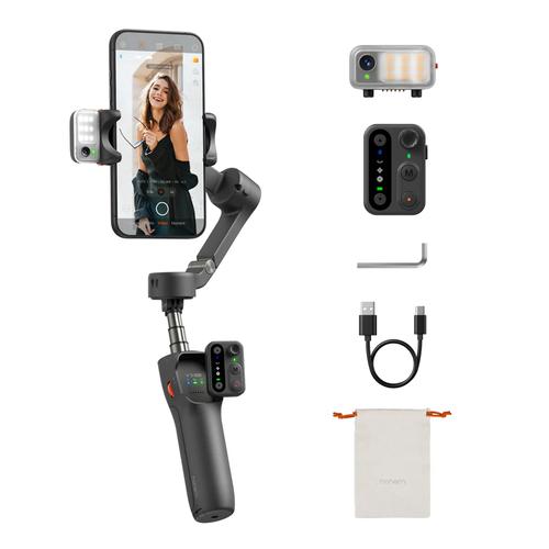 Estabilizador Hohem iSteady V3 Seguimiento IA Control Remoto Desmontable Luz Led Negro - 0