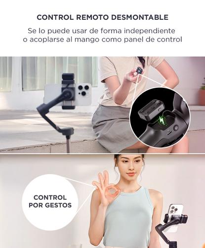 Estabilizador Hohem iSteady V3 Seguimiento IA Control Remoto Desmontable Luz Led Negro - 2