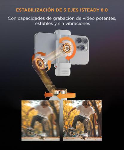 Estabilizador Hohem iSteady V3 Seguimiento IA Control Remoto Desmontable Luz Led Negro - 4