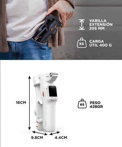 Estabilizador Hohem iSteady V3 Seguimiento IA Control Remoto Desmontable Luz Led Negro - 5