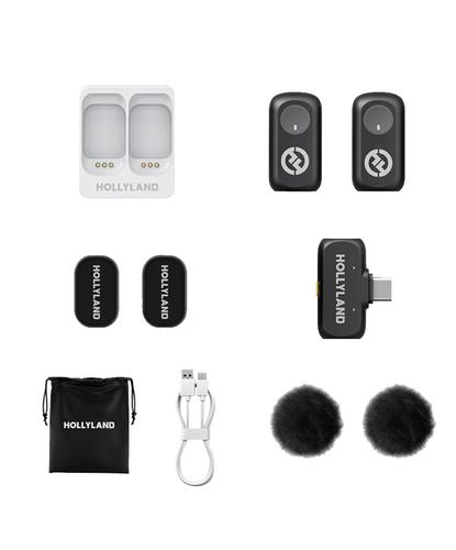 Micrófono Inalámbrico Hollyland Lark A1 2 TX  1 RX USB-C  Base de Carga - 6