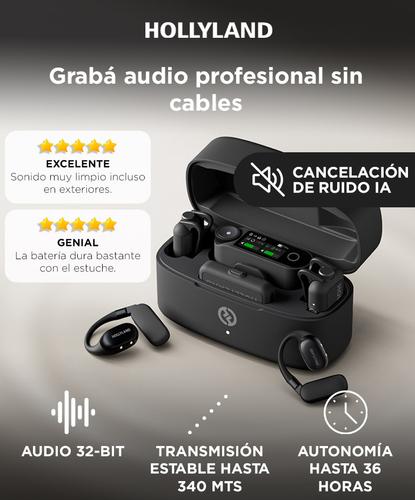 Micrófono Inalámbrico Hollyland Lark Max 2 Combo Definitivo  2 TX  Camara RX  USB-C RX  Auriculares OWS Monitor - 1