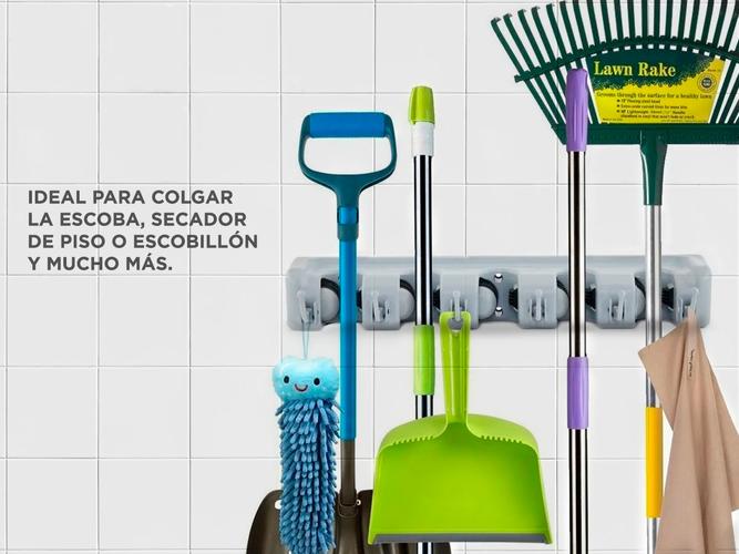 Organizador Escobas 6 Ganchos 5 Porta Escobas - 3