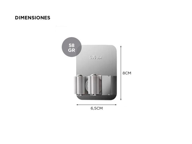 Soporte Organizador de Pared Organizador Gadnic HK03 Acero Inoxidable - 3